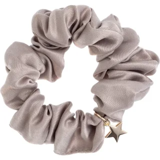 Dark Satin Scrunchie Taupe