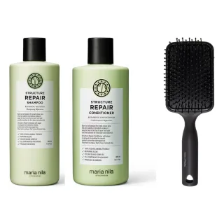 maria nila Strengthen & Style Hair Set Shampoo & Conditioner & Paddle Brush