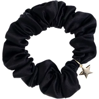 Dark Satin Scrunchie Black