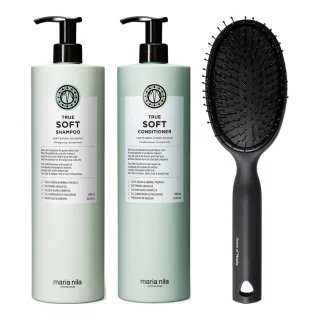 maria nila Silky Hair Essentials Set Shampoo & Conditioner & Brush