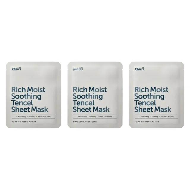Klairs Rich Moist soothing sheet mask 3-pcs