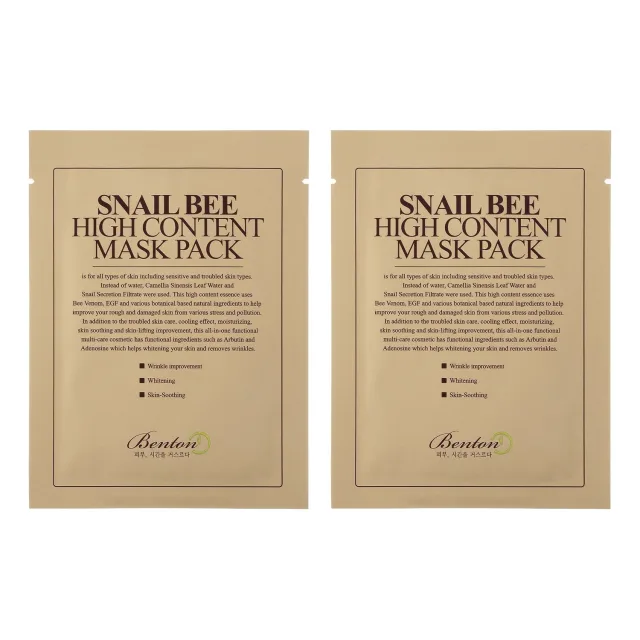Benton Snail Bee High Content Mask Pack Duo