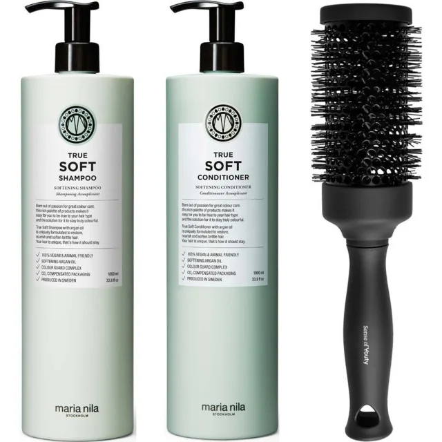 maria nila Soft Hair Set Shampoo Conditioner & Blowout Brush