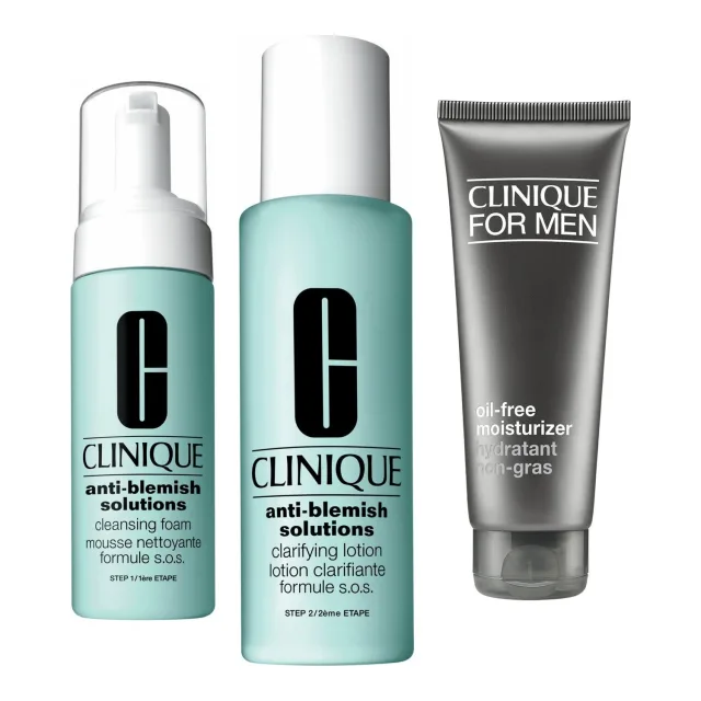 Clinique Ren Hy Trio - 3-stegs Aknerutin för Män med Persistent Problemhy