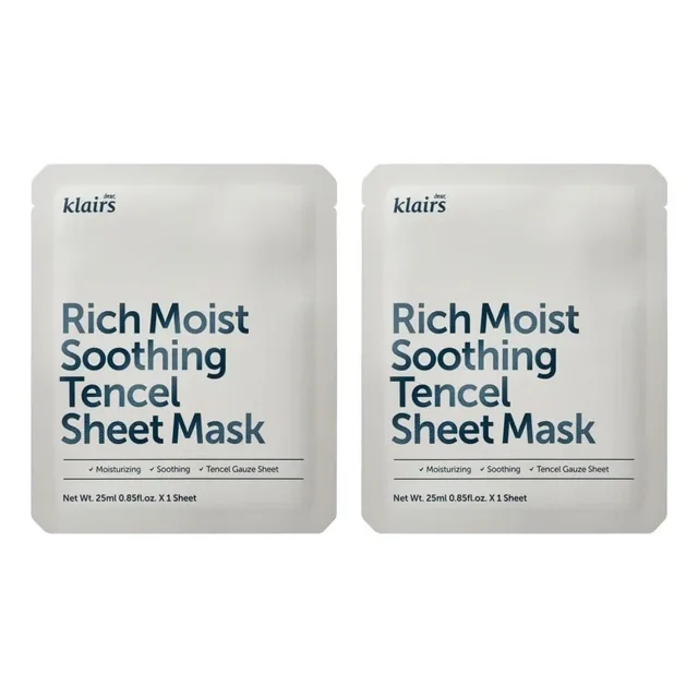Klairs Rich Moist Soothing Tencel Sheet Mask Duo