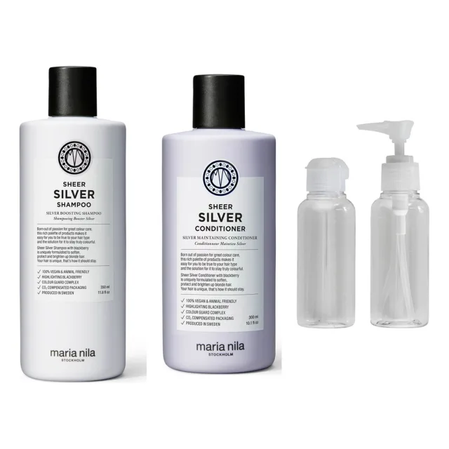 maria nila Sheer Silver Kit Shampoo Conditioner & Travel Bottle
