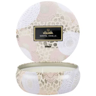 Voluspa Santal Vanille Japonica 3-Wick in Decorative Tin
