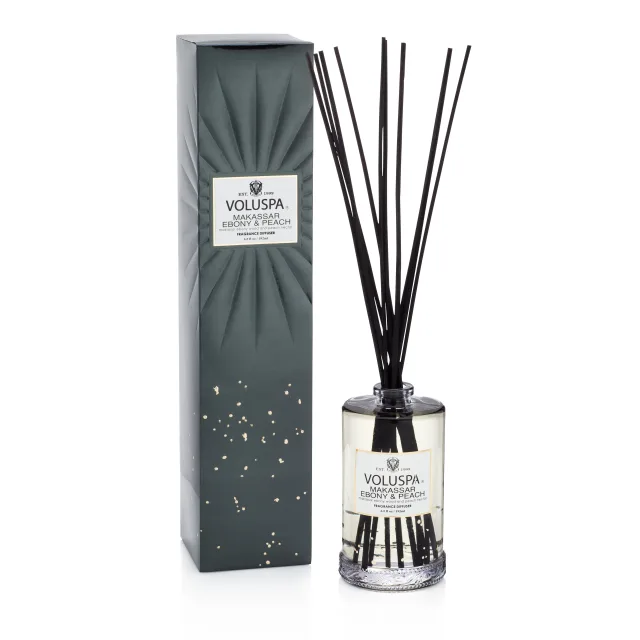 Voluspa Makassar Ebony & Peach Vermeil Reed Diffuser