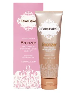 Fake Bake Bronzer Matte Medium Instant Tan Lotion Wash-Off