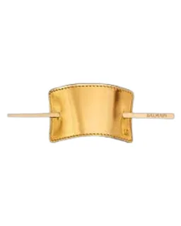Balmain Hair Couture Hair Barrette Leather – Gold