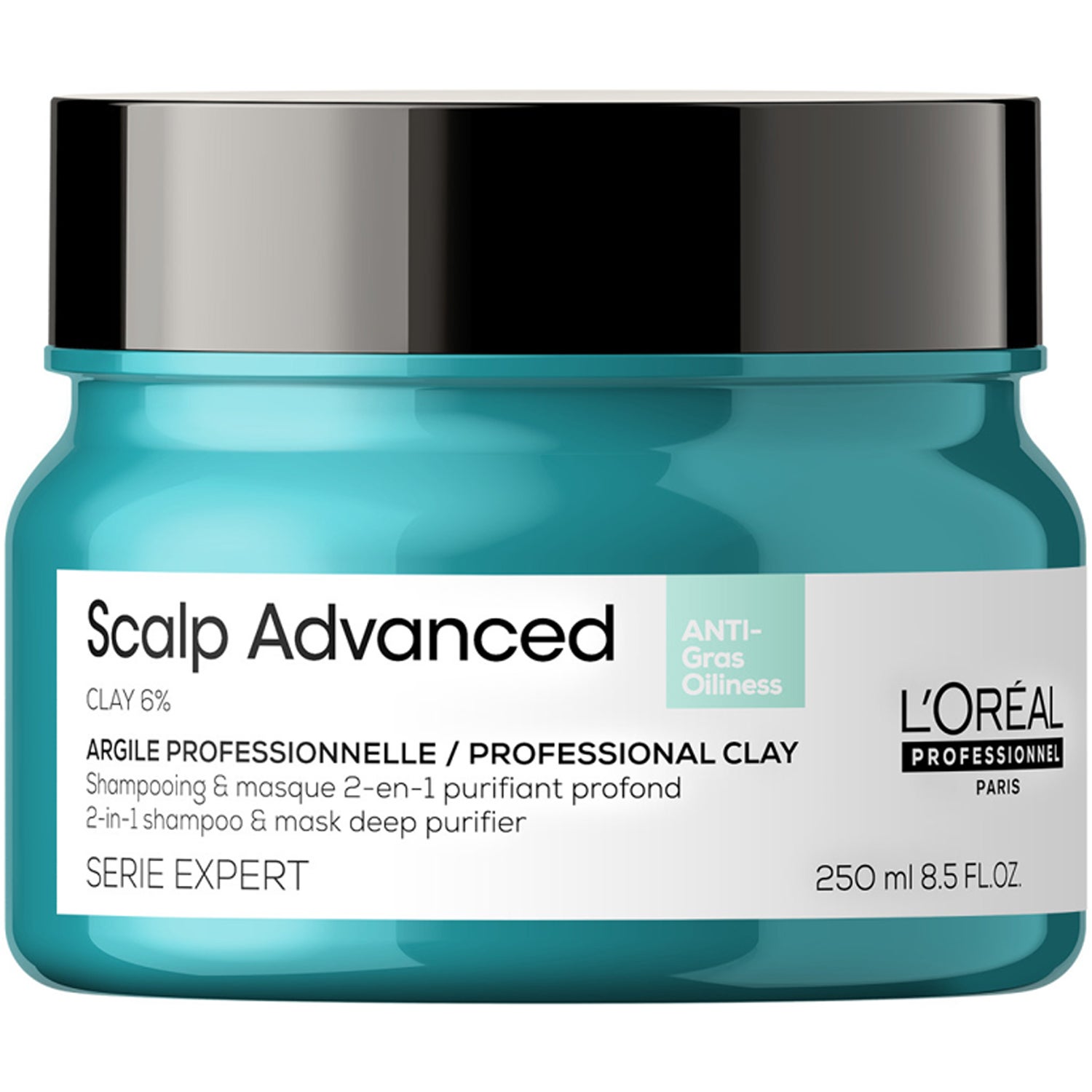 L'Oréal Professionnel Scalp Advanced Anti-Oiliness 2-in-1 Deep Purifier Clay Masque - 250 ml