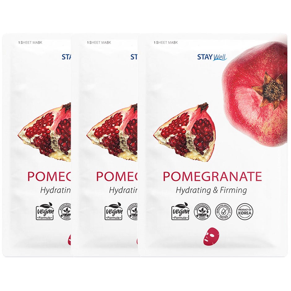 Stay Well Vegan Sheet Mask Pomegranate 1pcs