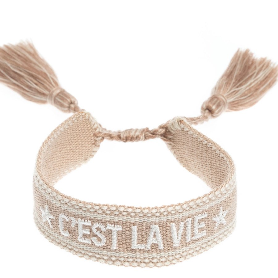 DARK Woven Friendship Bracelet C'est La Vie Sand