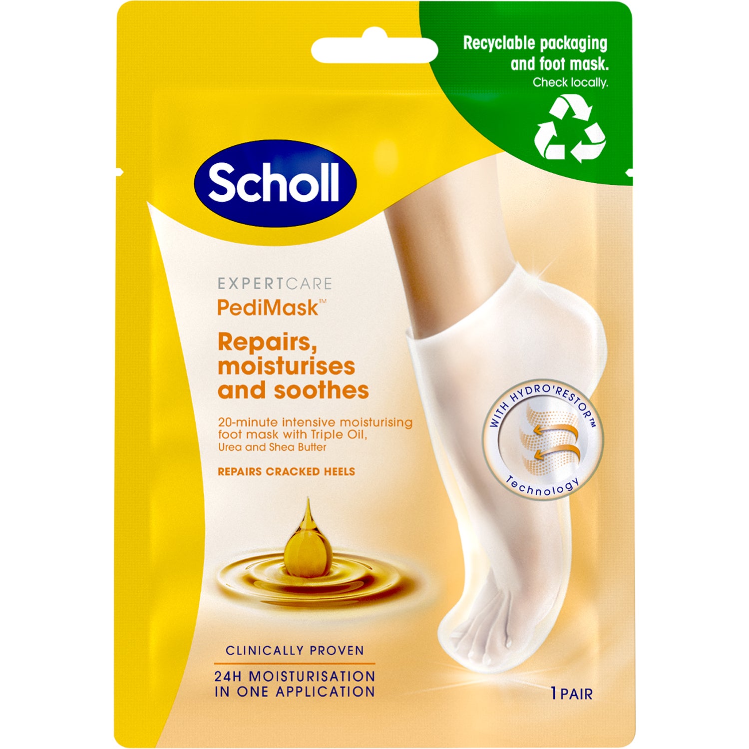 Scholl ExpertCare PediMask™ withTriple Oil 2 pcs