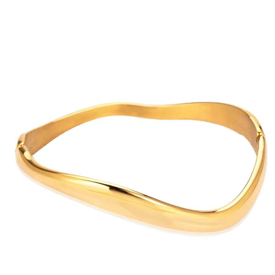 Sistie2ND Wavy Bracelet Gold Plated 17,5 cm