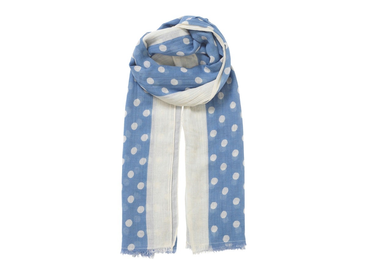 Becksöndergaard Paloma Dot Scarf 100x200 cm, Forever Blue, 60% Cotton 40% Modal