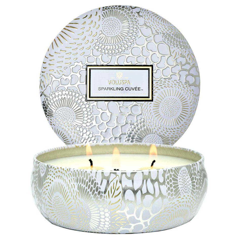 Voluspa 3-Wick Tin Candle Sparkling Cuvée 40h - 340 g