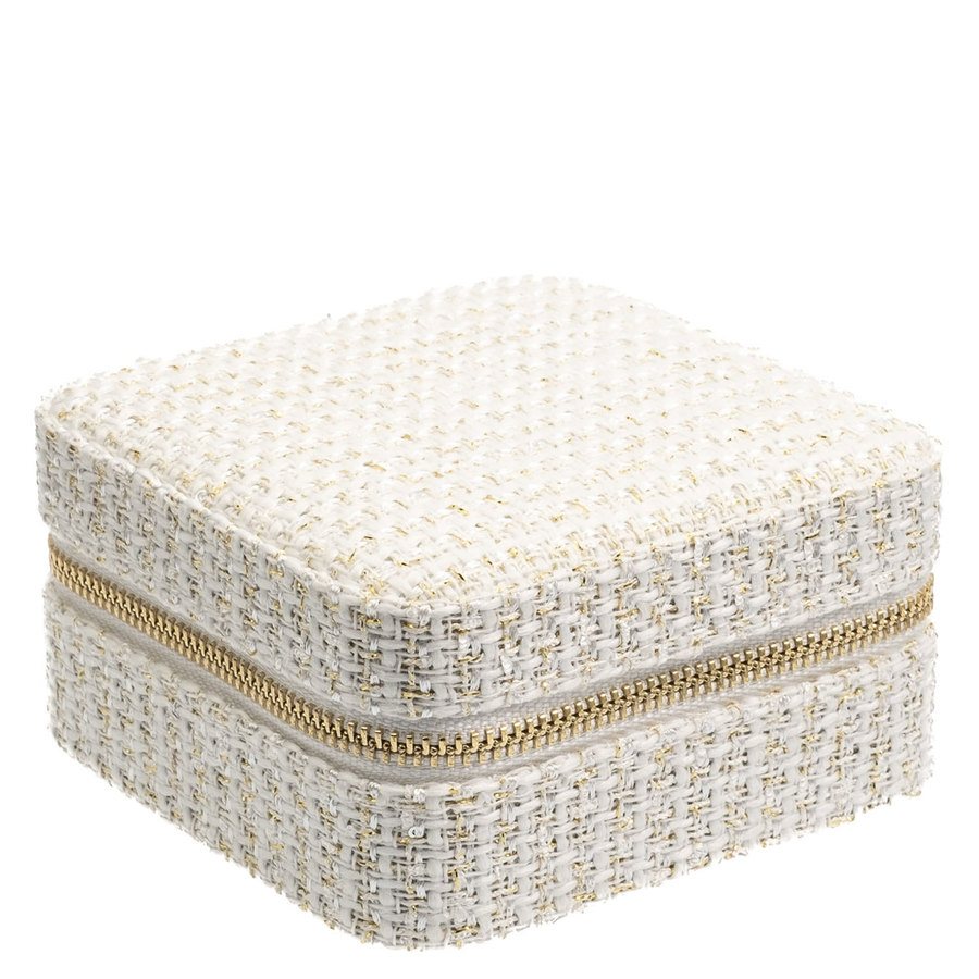 DARK Tweed Jewellery Box Mini Off White With Gold