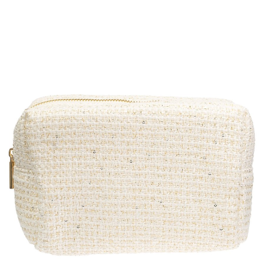 DARK Tweed Make-Up Pouch Small Off White With Gold