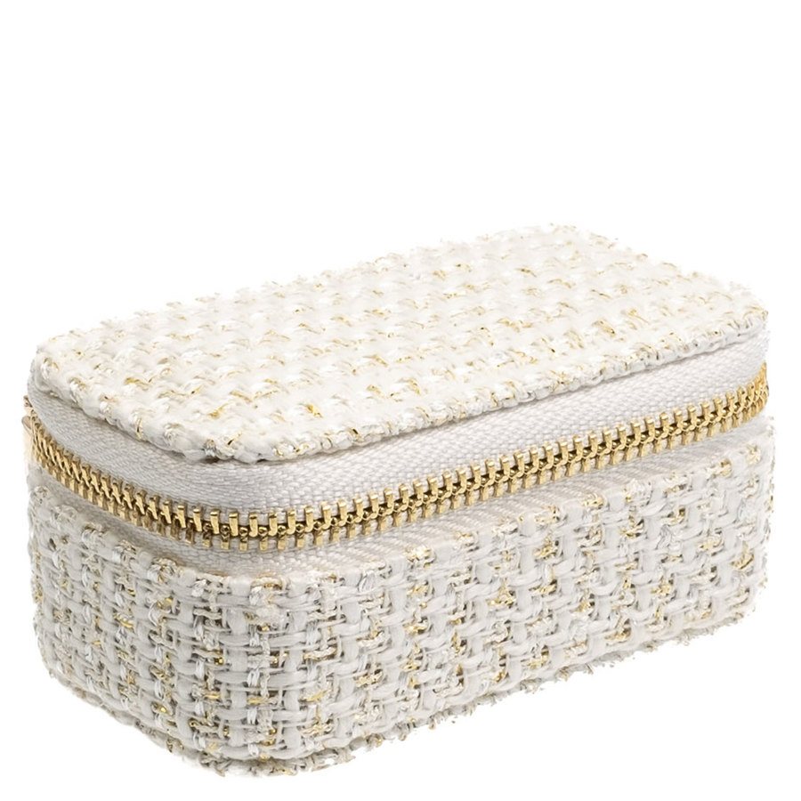 DARK Tweed Jewellery Box Micro Off White With Gold