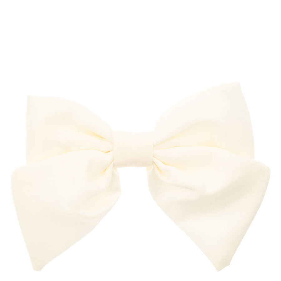 DARK Satin Bow Hair Clip Off White