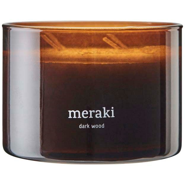 Meraki Dark Wood Scented Candle  Large