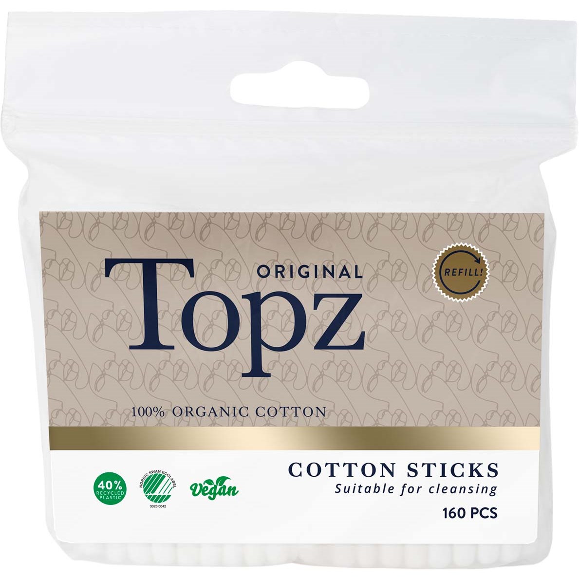 Topz Premium Refill Cotton Sticks  160 st