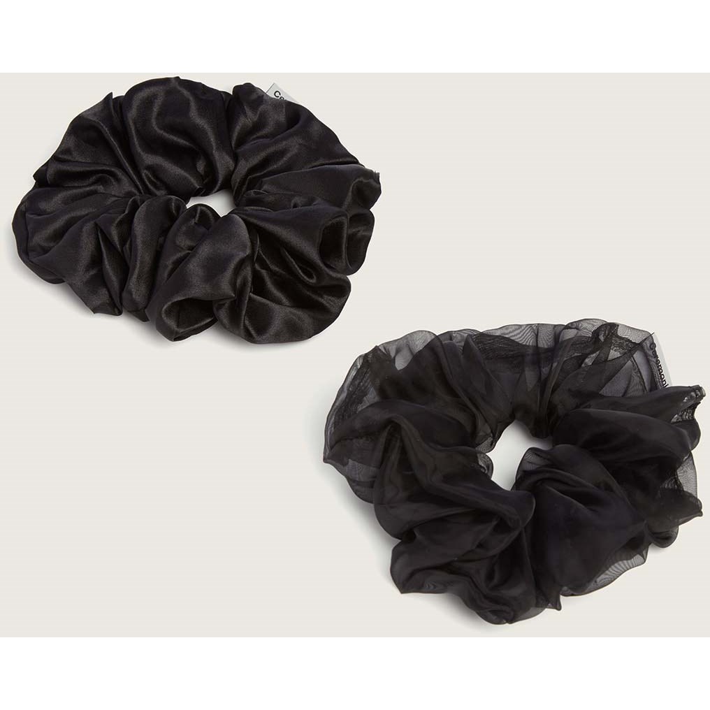 Ceremonia Hair Scrunchie Duo Black