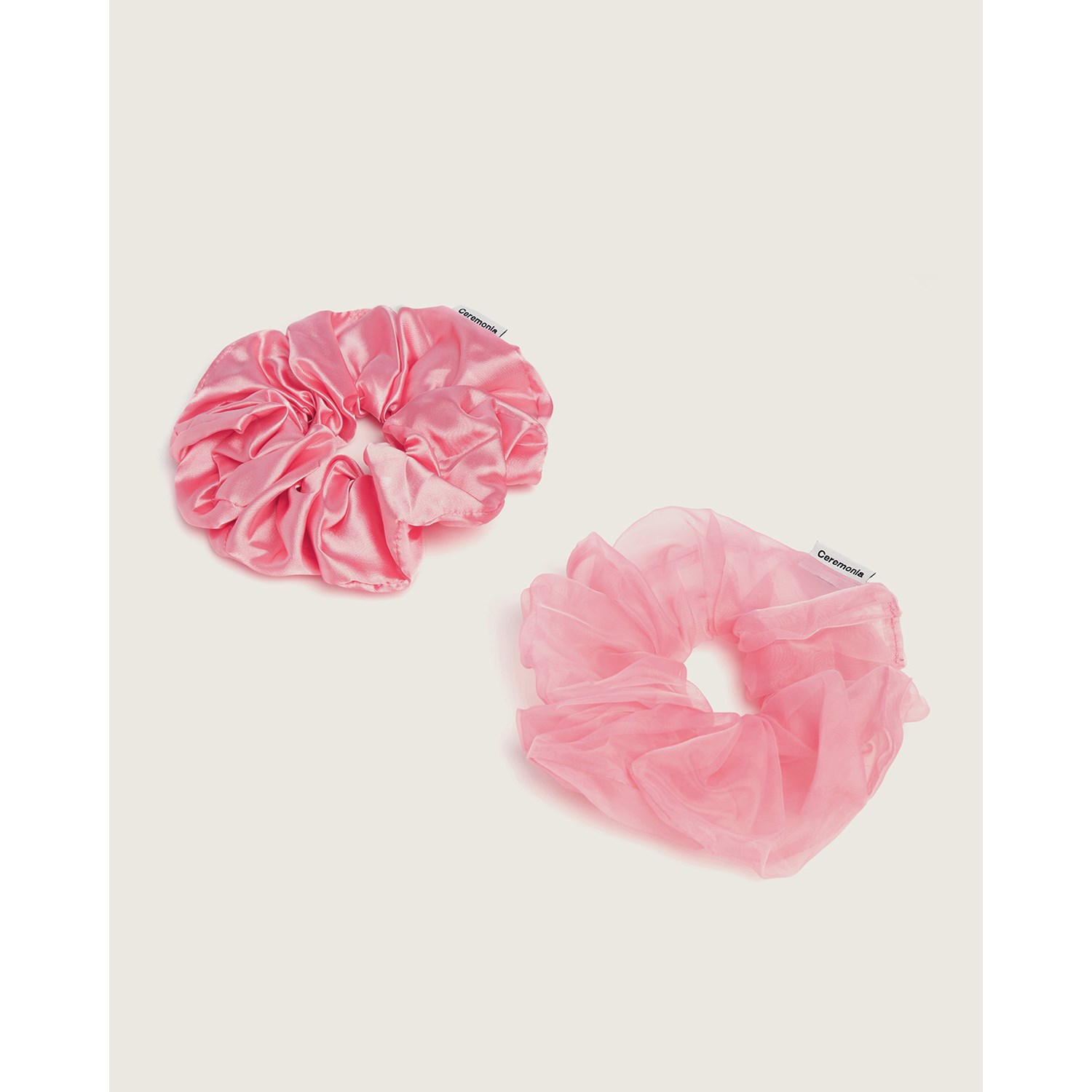 Ceremonia Hair Scrunchie Duo Pink