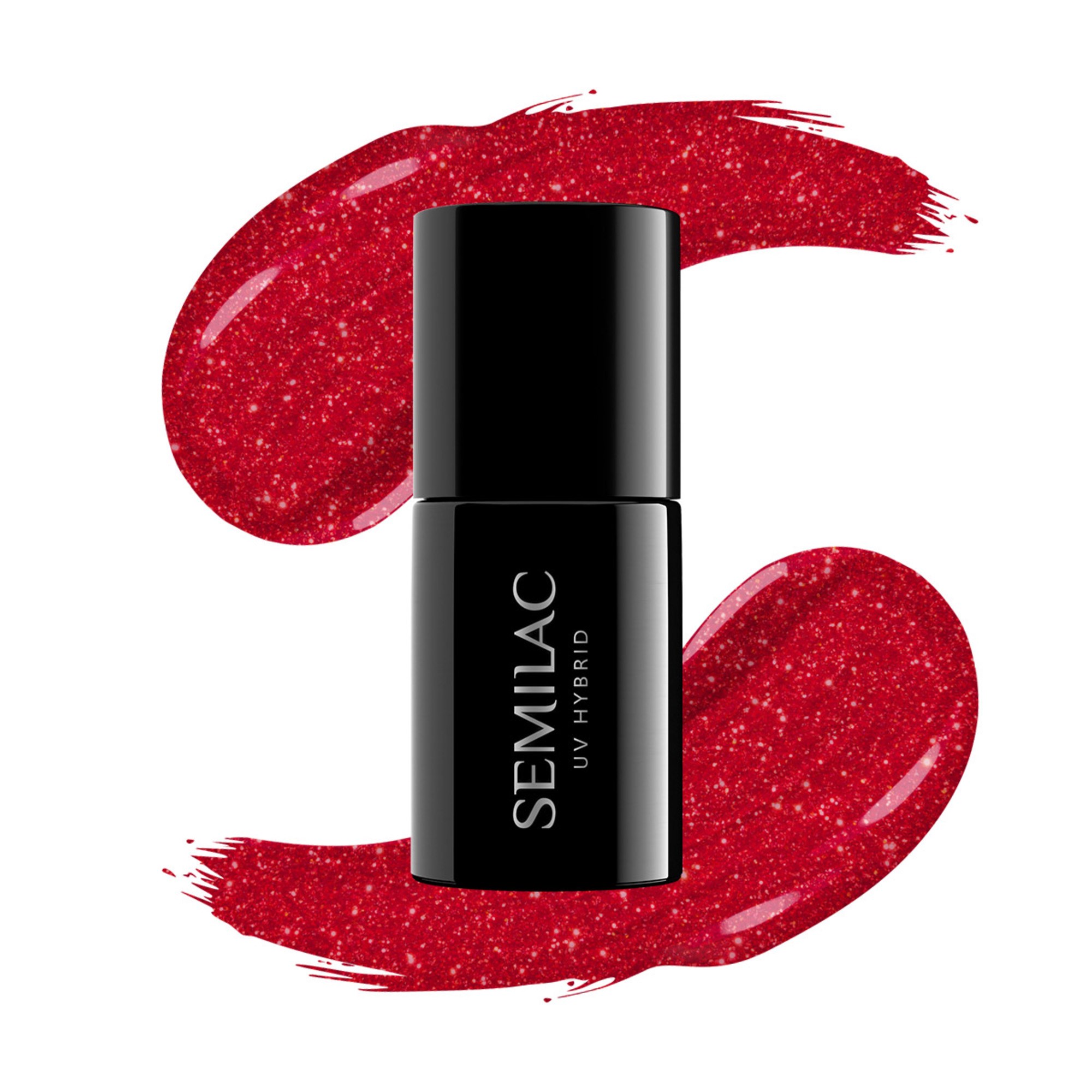 SEMILAC UV Gel Polish 025 Glitter Red