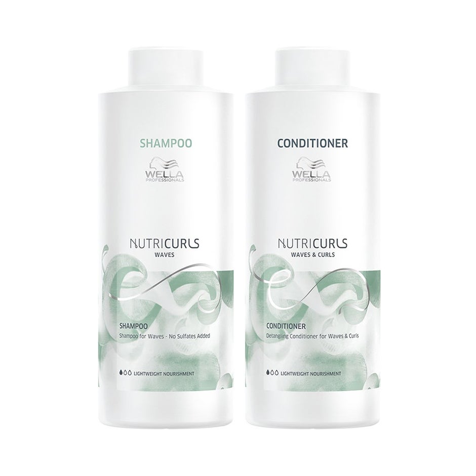 Wella Professionals Nutricurls For Waves Shampoo 1000 ml & Conditioner 1000 ml - 2000 ml