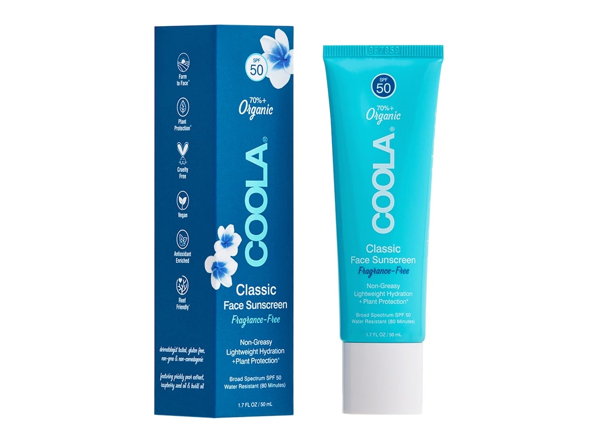 COOLA Classic Face SPF50 Silkemyk og luktfri solkrem til ansikt, tilfører fuktighet, 50ml - 50 ml