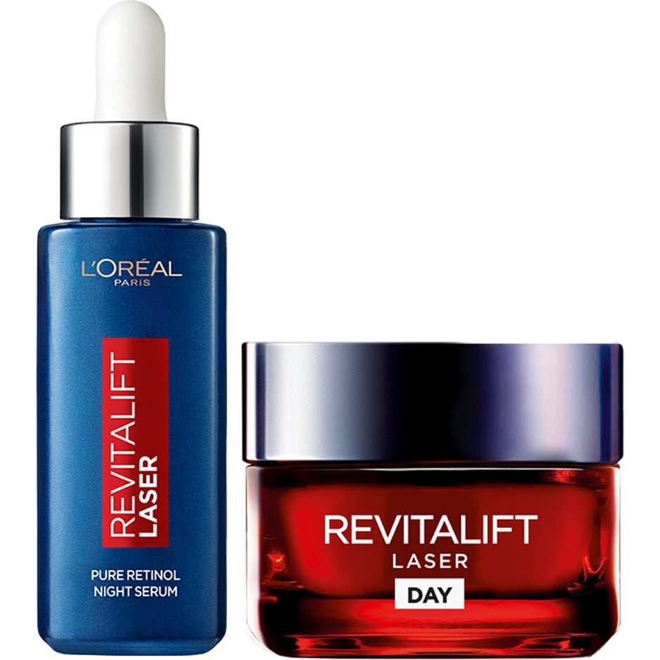 L'Oréal Paris Revitalift Laser Day Cream 50 ml + Pure Retinol Night Serum 30 ml - 80 ml