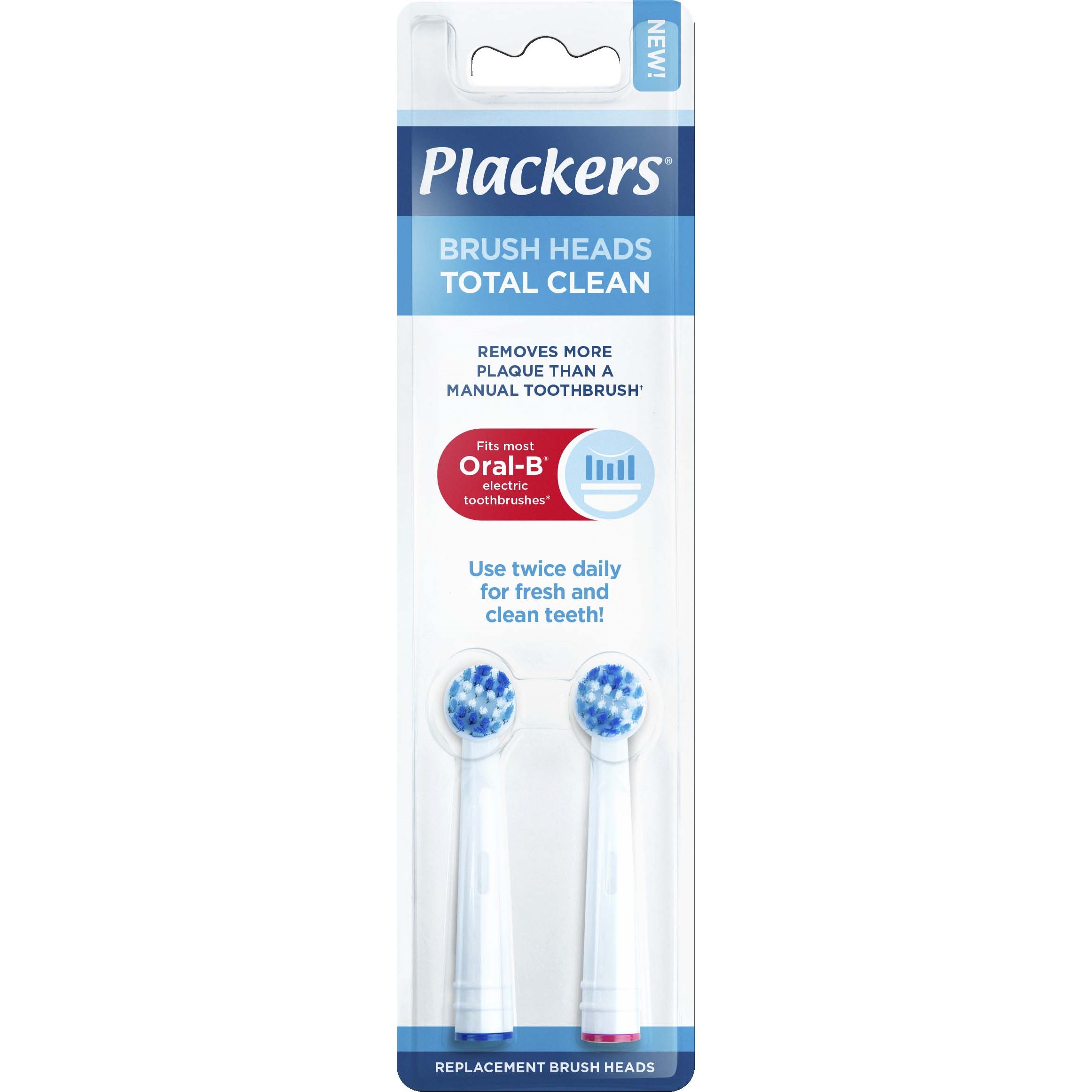 Plackers Brush Head Refills Total Clean 2 st