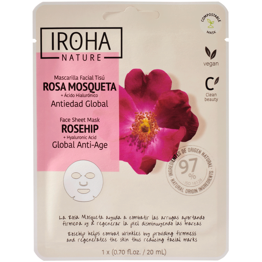 IROHA NATURE Anti-Age Rosehip Face Sheet Mask