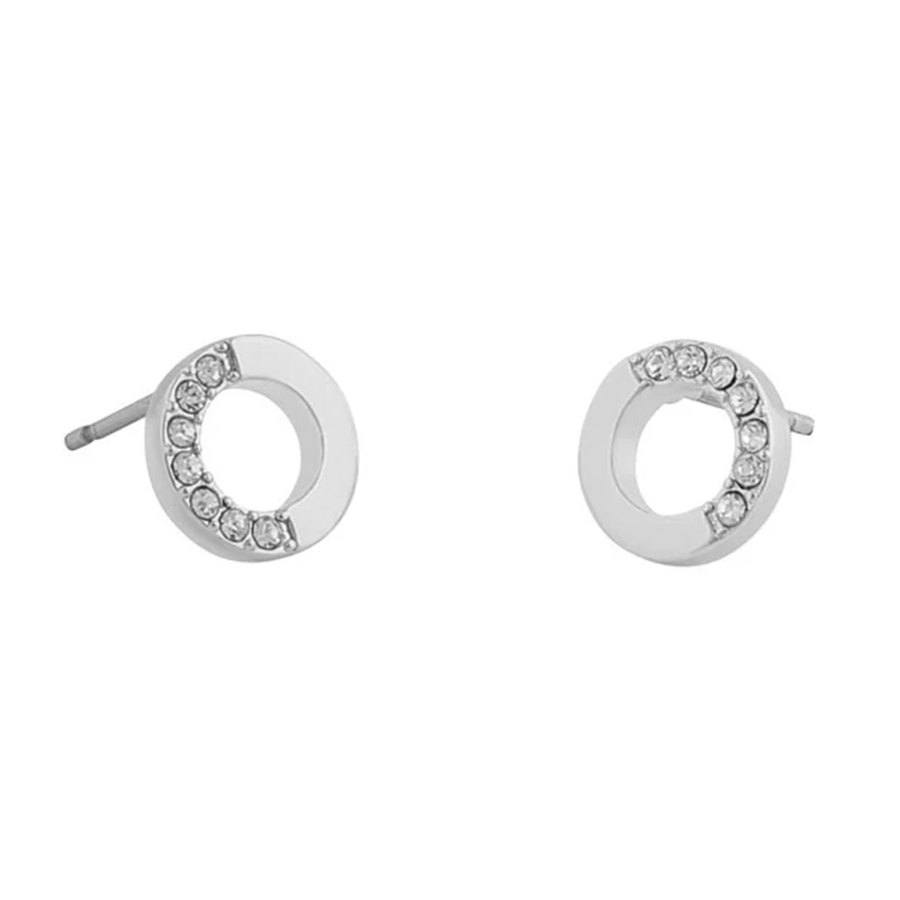 Snö of Sweden Colline Small Earring Silver/Clear 8 mm