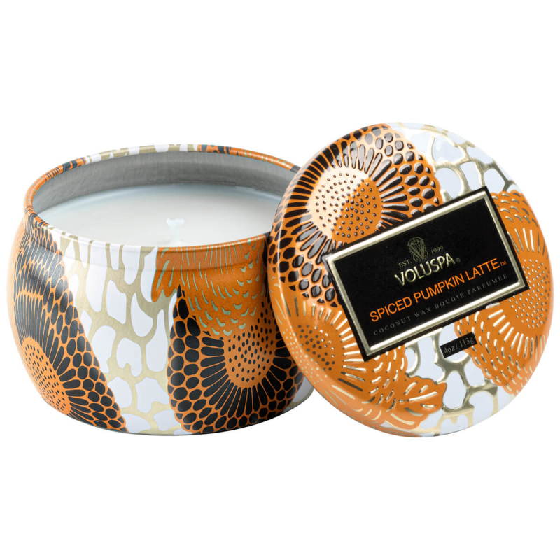 Voluspa Mini Tin Candle  Spiced Pumpkin Latte 25h