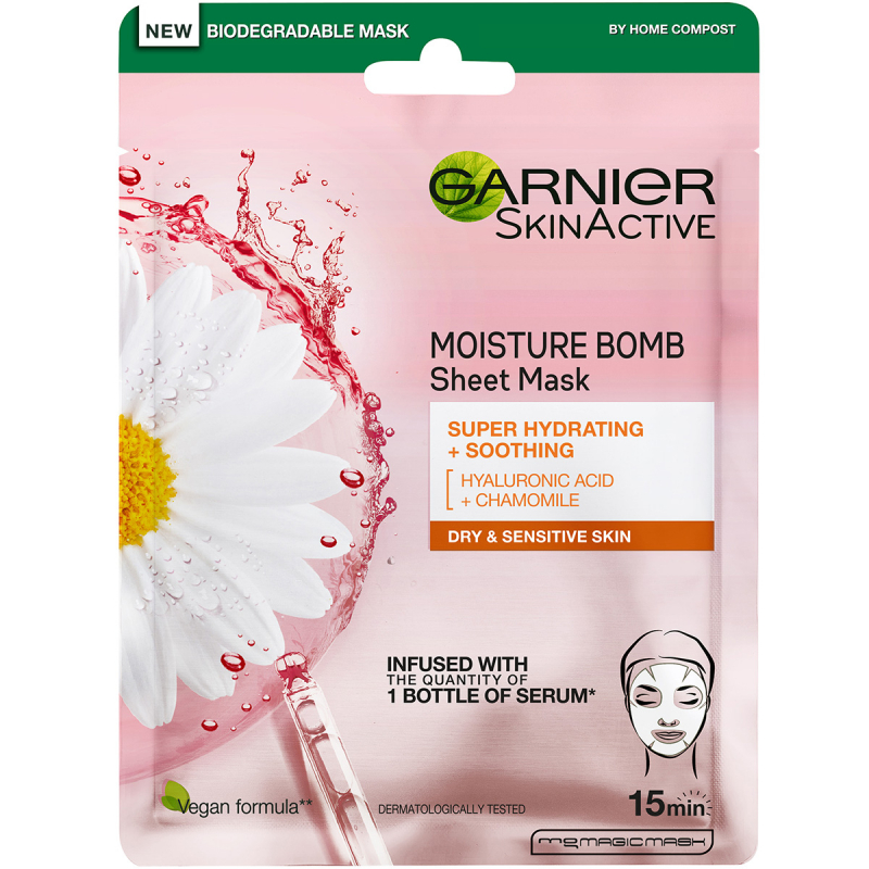 Garnier Skin Active Moisture Bomb Tissue Mask Pink - 28 g