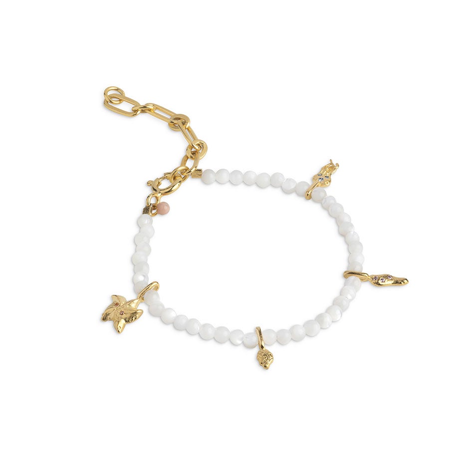 Enamel Copenhagen Bracelet, Aruba Pearl - 18,5 cm