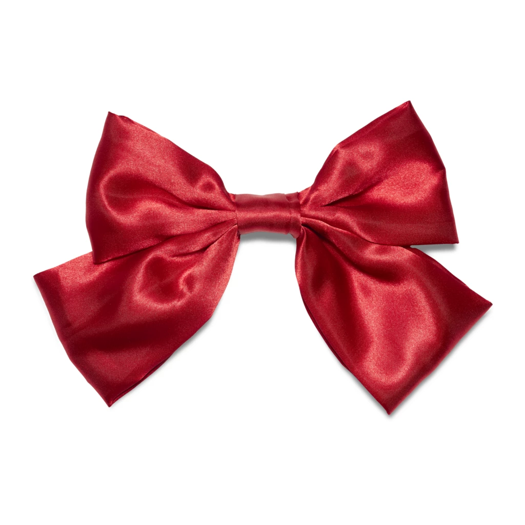 Hair Clip with Bow Red Satin