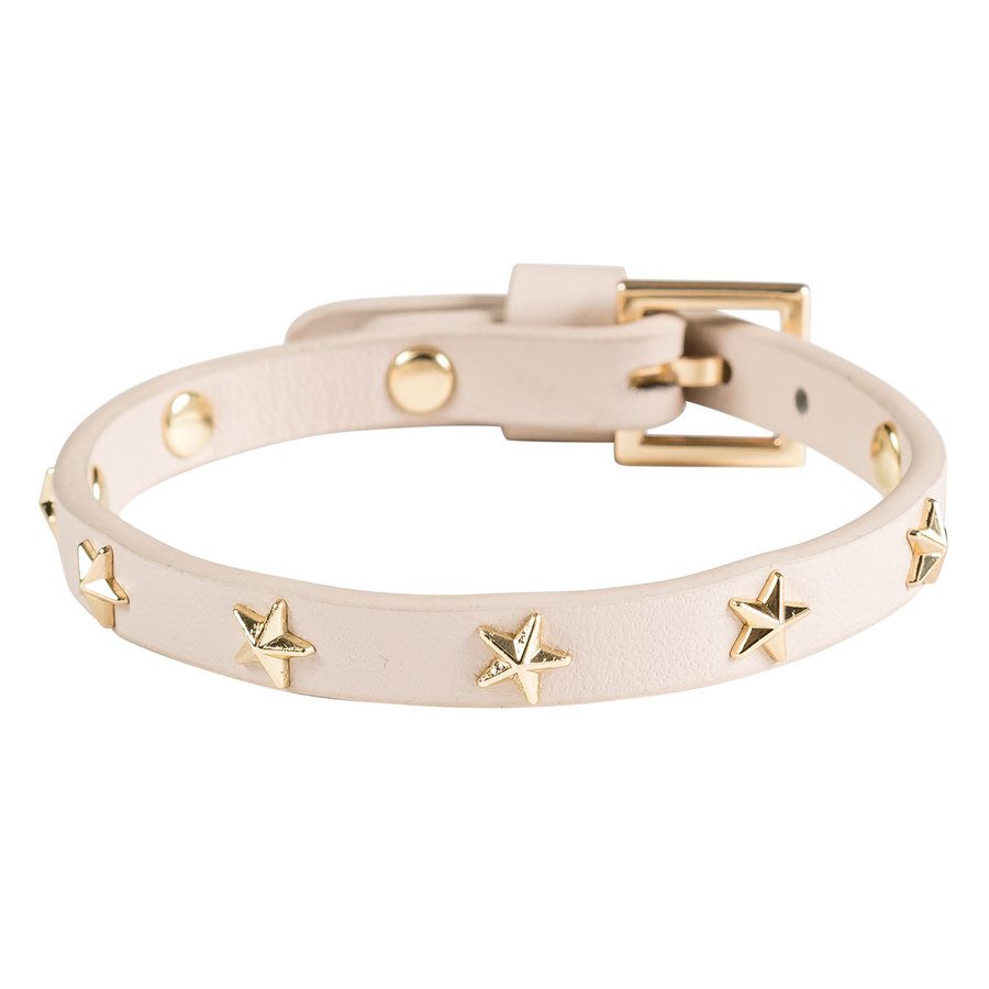 DARK Leather Star Stud Bracelet Mini Sand