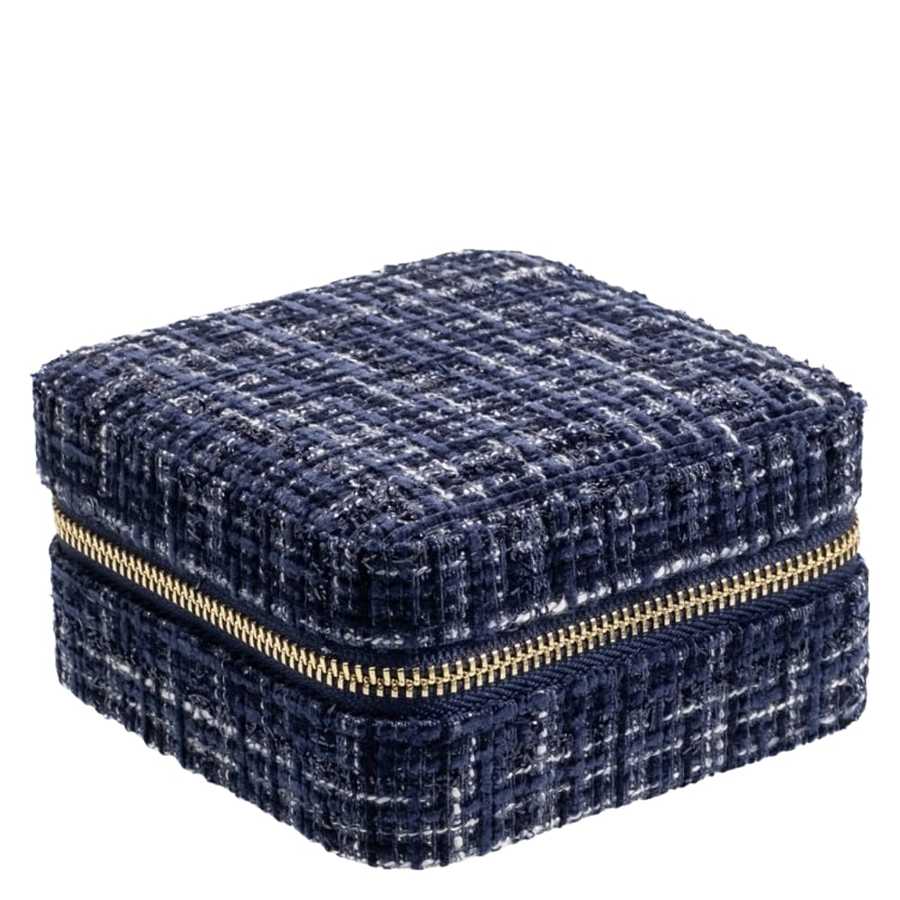 DARK Tweed Jewellery Box Mini Navy Blue