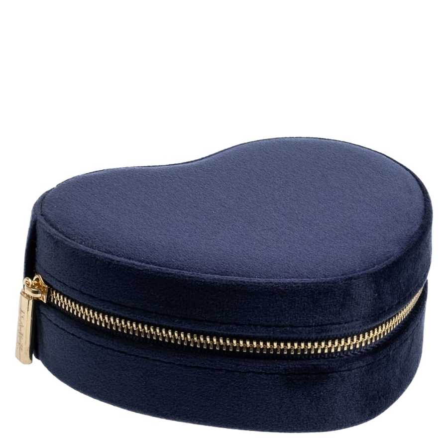 DARK Velvet Heart Jewellery Box Navy Blue