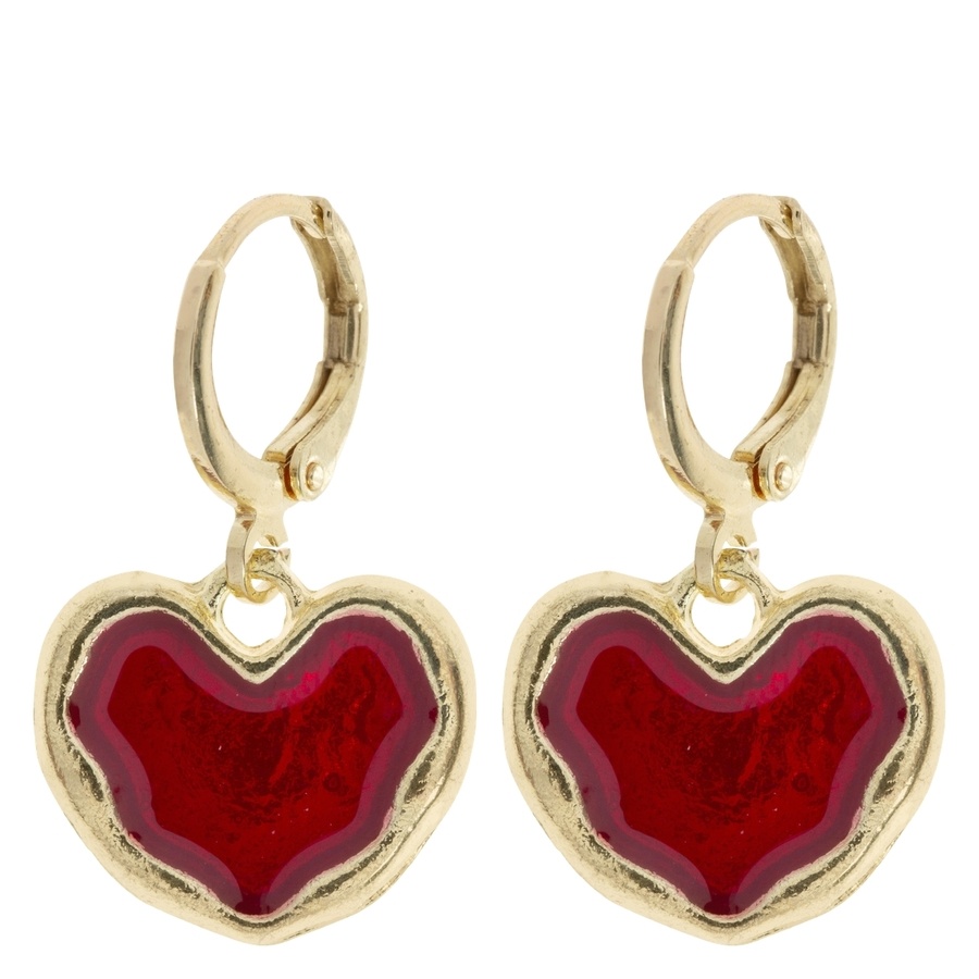 Timi of Sweden Scarlett Red Hoop Heart Earring