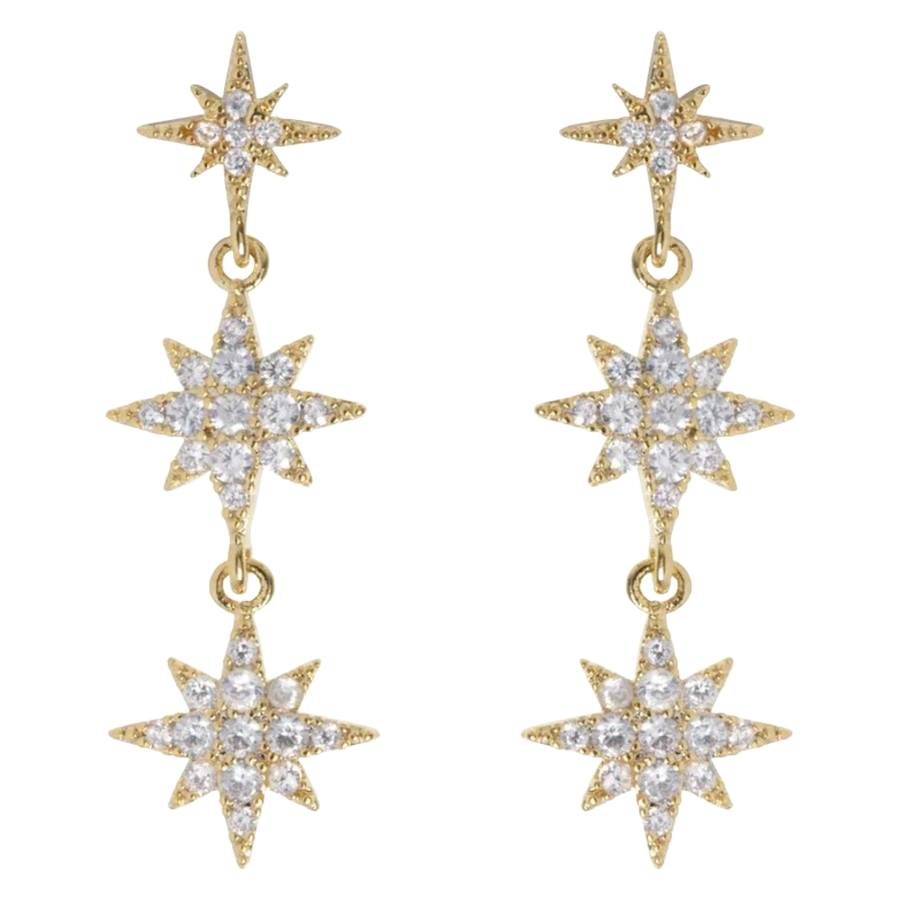 Timi Of Sweden Aurora Dangling Crystal Star Stud Earrings