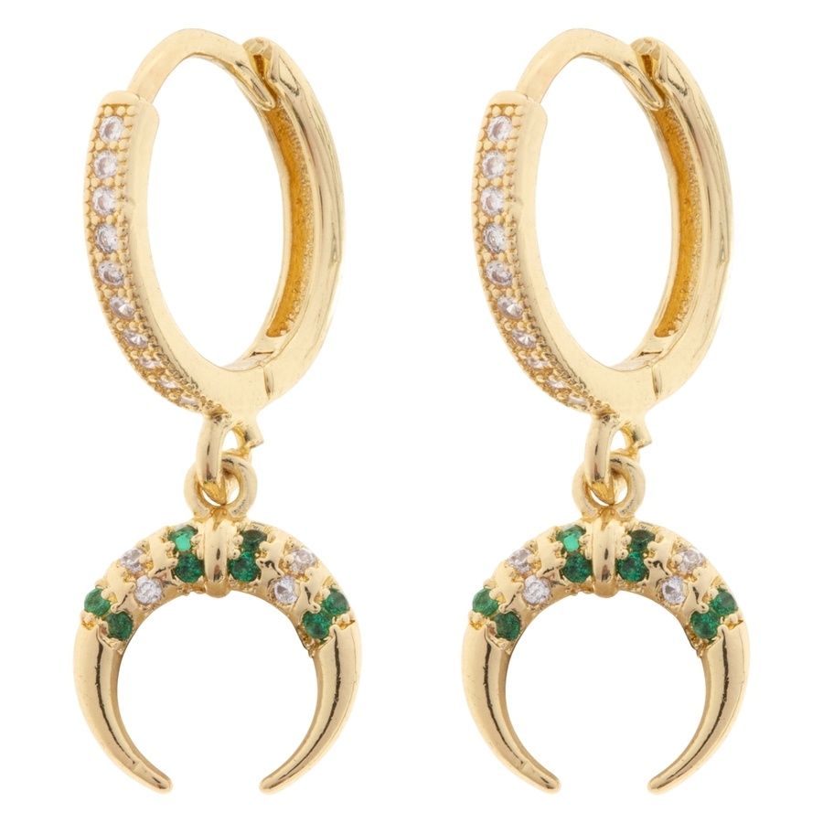 Timi Of Sweden Aya Crystal Horn Hoop Earrings