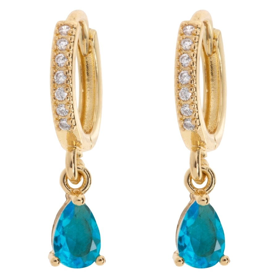 Timi of Sweden August Blue Crystal Hoop Earrings