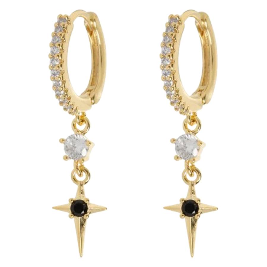 Timi Of Sweden Elvira Crystal Star Statement Hoop Earrings