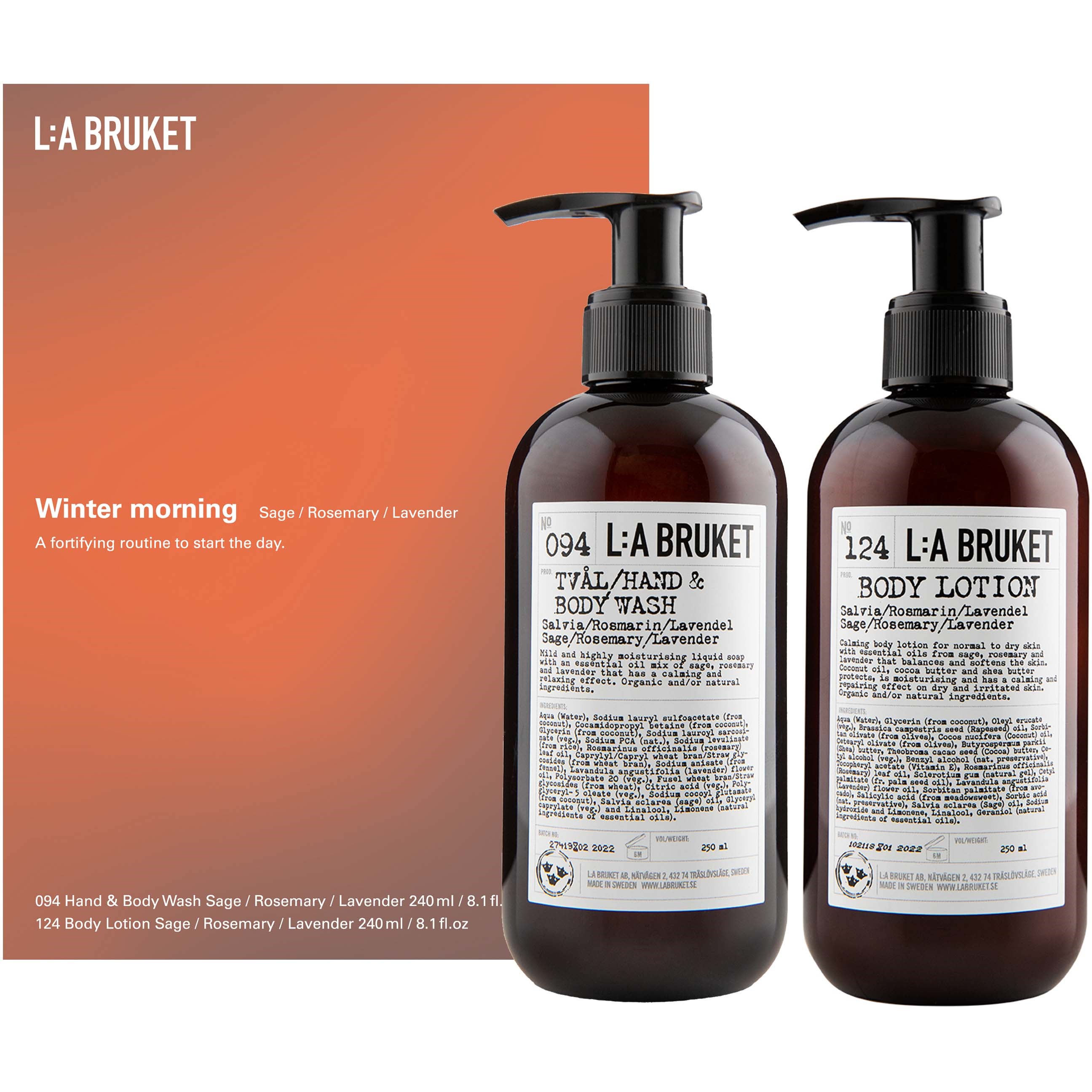 L:a Bruket  Winter Morning Sage/Rosemary/Lavender 480 g