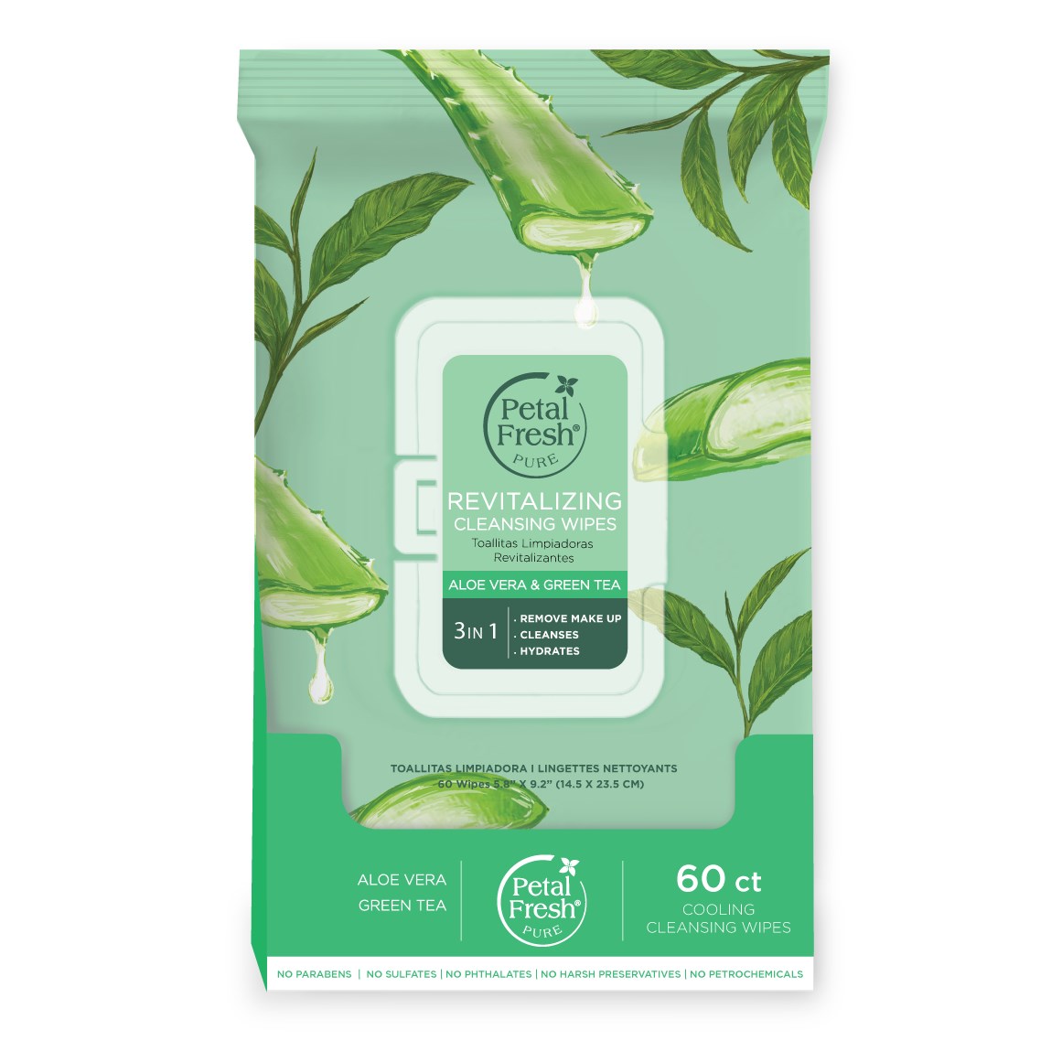 Petal Fresh Pure Revitalizing Aloe Vera & Green Tea Cleansing Wipes